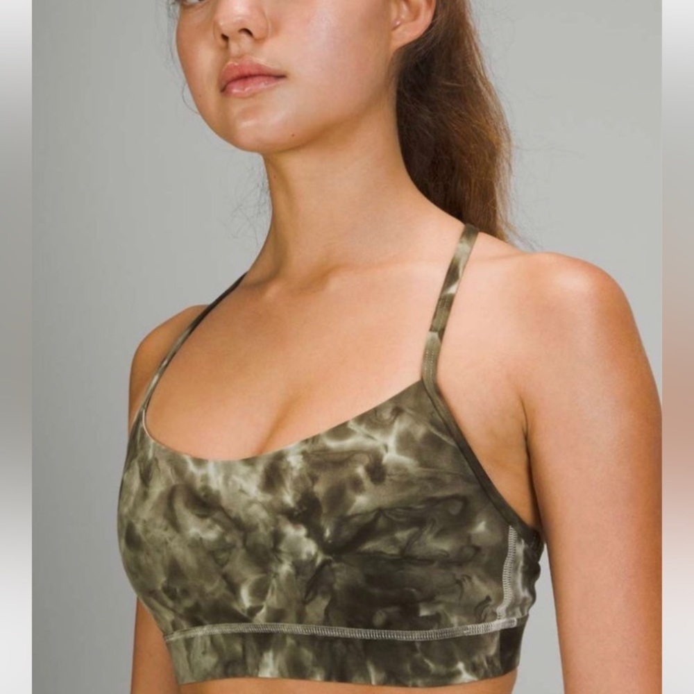 Lululemon Flo Y Nulu Bra Size 4 Sage Diamond Dye